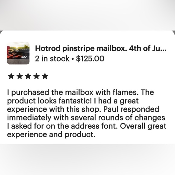 Custom Mailbox with Hotrod Flames. Add your name & address optional. Gift ideas - Picture 5 of 10